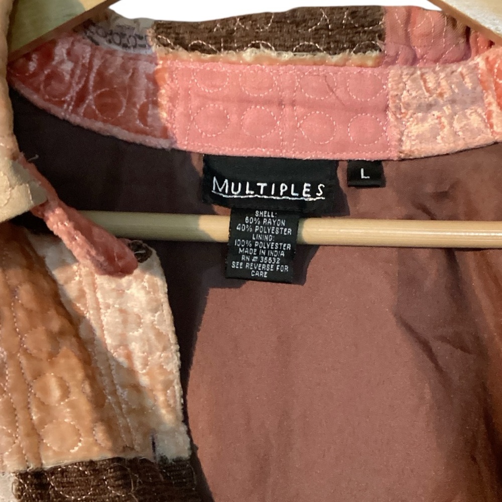 Multiples Patchwork Hippie Boho Button-Down Color… - image 2